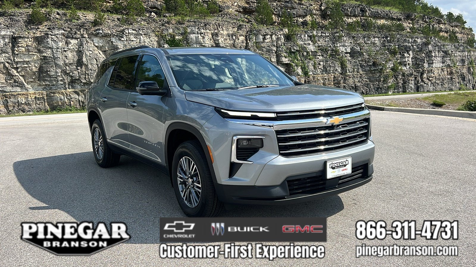 2026 Chevrolet Traverse LT in Sterling Gray Metallic — front three-quarter view