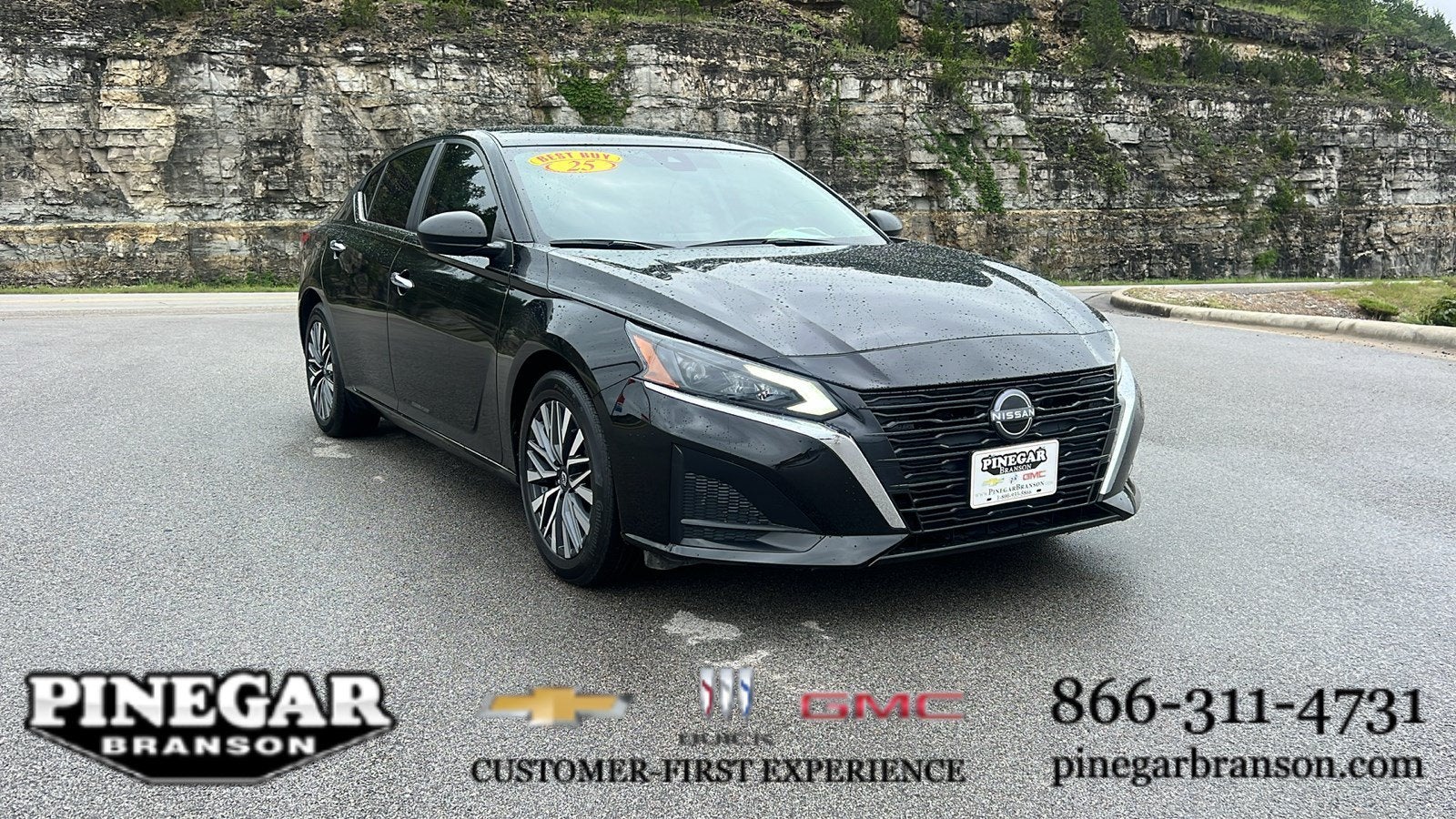 2025 Nissan Altima SV in Black — front three-quarter view
