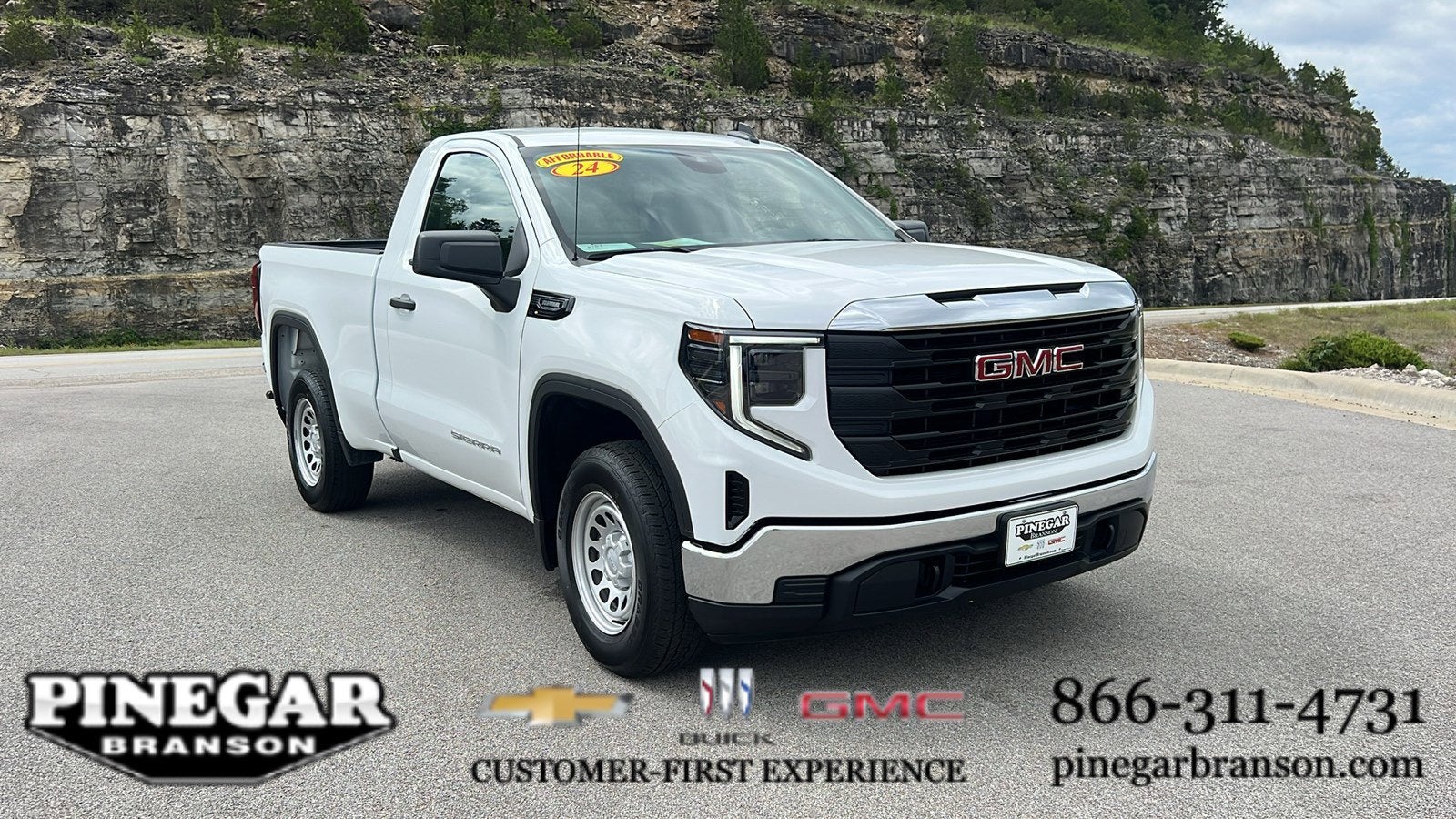 2024 GMC Sierra 1500 Pro in Summit White — front three-quarter view