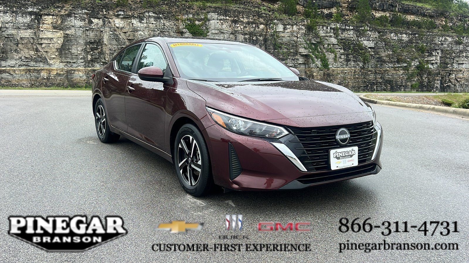 2025 Nissan Sentra SV in Black — front three-quarter view