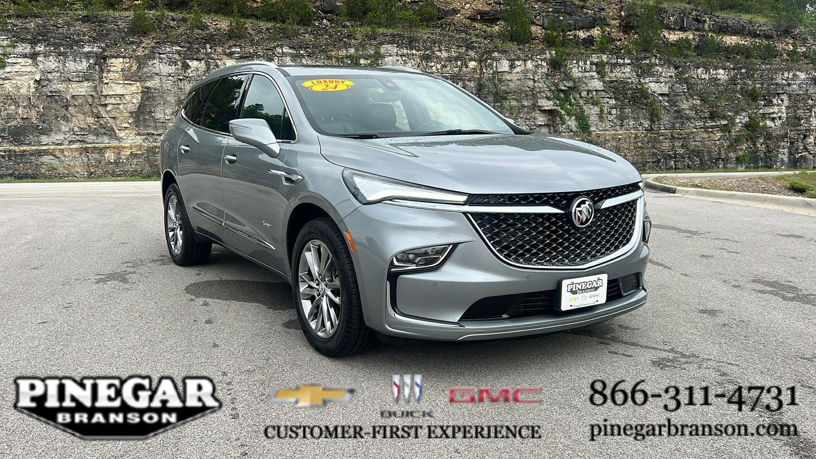 2024 Buick Enclave Avenir in Moonstone Gray Metallic — front three-quarter view