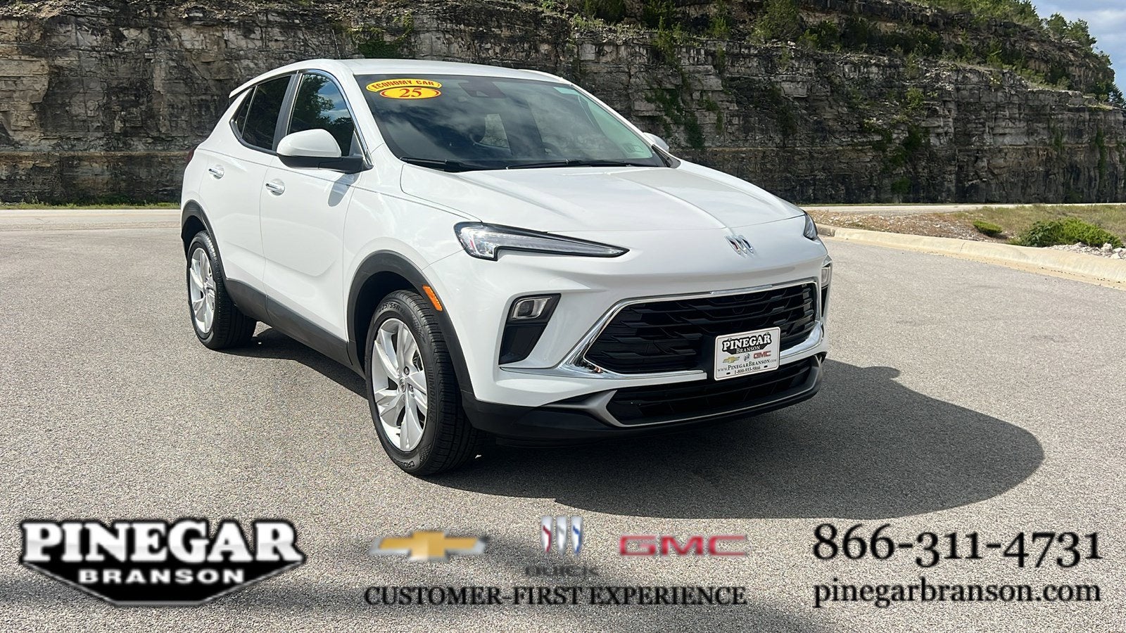 2025 Buick Encore GX Preferred in Summit White — front three-quarter view