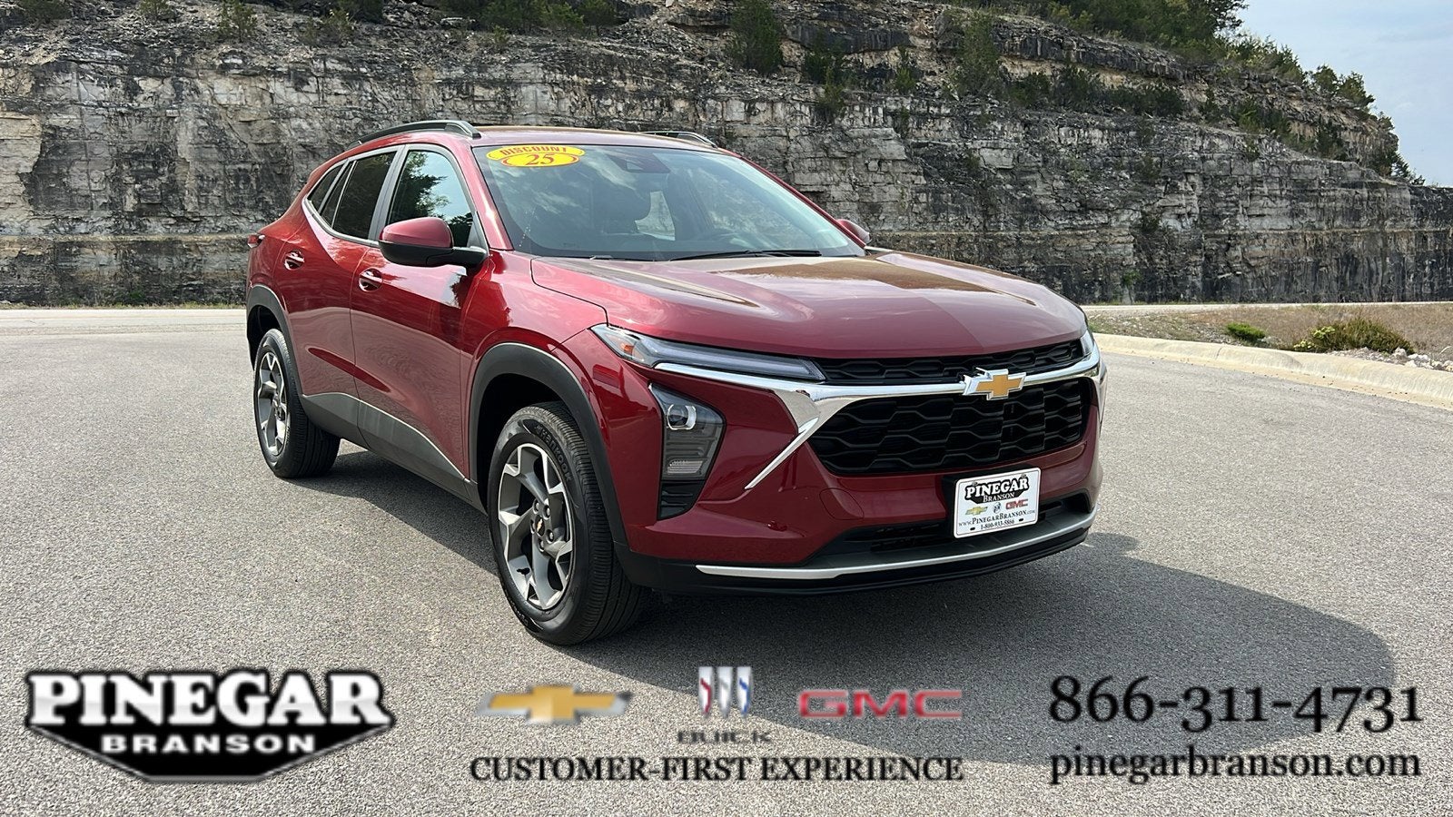 2025 Chevrolet Trax LT in Crimson Metallic — front three-quarter view