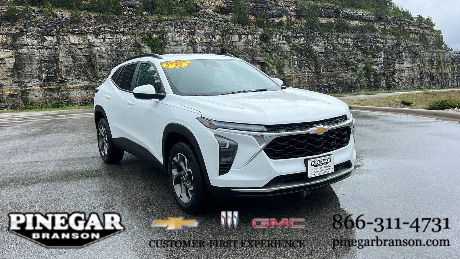 2025 Chevrolet Trax LT in Summit White — front three-quarter view